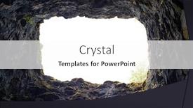  Presentation with cave - Beautiful presentation theme featuring hole-in-the-rocky-cave backdrop and a white colored foreground