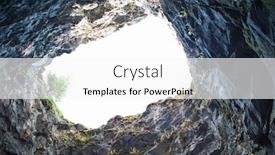  Presentation with cave - PPT theme featuring hole-in-the-rocky-cave background and a white colored foreground