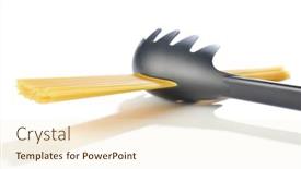  Presentation with purpose - Presentation design consisting of hole-in-your-spaghetti-spoon background and a cream colored foreground