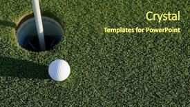  Presentation with course - PPT layouts consisting of hole of a golfing green background and a tawny brown colored foreground