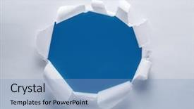  Presentation with paper - Presentation consisting of hole on a paper blue background and a light blue colored foreground