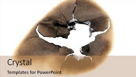  Presentation with burning paper - Cool new presentation design with hole on a white paper backdrop and a coral colored foreground