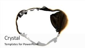  Presentation with burning paper - PPT theme with hole on a white paper background and a white colored foreground