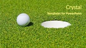  Presentation with goal ball - Theme having hole over golf ball background and a tawny brown colored foreground
