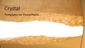  Presentation with brown paper bag - Slides featuring hole ripped in brown paper background and a yellow colored foreground