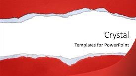  Presentation with rip paper - Colorful slide set enhanced with hole ripped in red paper backdrop and a  colored foreground