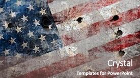  Presentation with vintage philippines flag on grunge - Theme consisting of holed grungy american flag background background and a violet colored foreground