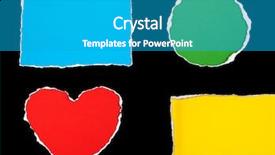  Presentation with of a black hole - PPT theme having holes torn in black paper background and a teal colored foreground