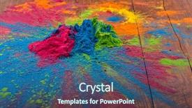  Presentation with color powder - Audience pleasing PPT theme consisting of rangoli - holi color powder organic gulal backdrop and a ocean colored foreground