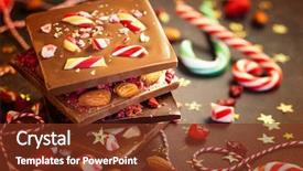  Presentation with christmas chocolate - Audience pleasing presentation theme consisting of holiday - christmas chocolate bark with peppermint backdrop and a tawny brown colored foreground