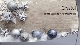  Presentation with holiday - Amazing PPT theme having holiday - christmas decorations on wooden background backdrop and a light gray colored foreground
