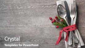  Presentation with table setting - Cool new slides with holiday - christmas table place setting backdrop and a gray colored foreground