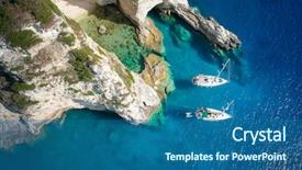  Presentation with holiday - Cool new PPT layouts with holiday - sailboats in a beautiful bay backdrop and a ocean colored foreground