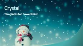  Presentation with snowman - Slide deck consisting of holiday - snowman for card or background background and a ocean colored foreground