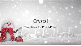  Presentation with snow - Slide deck featuring holiday - snowman with christmas gift background and a white colored foreground