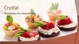  Presentation with appetizer - PPT layouts enhanced with holiday appetizers on the platter background and a cream colored foreground