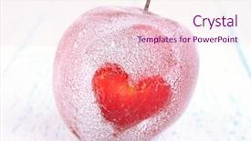  Presentation with wooden heart the slogan - Audience pleasing presentation design consisting of holiday apple with frosted heart backdrop and a lemonade colored foreground