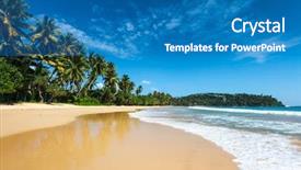  Presentation with tropical holiday - Presentation theme having holiday background - paradise idyllic beach background and a teal colored foreground
