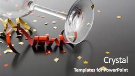  Presentation with flute - Presentation theme enhanced with holiday background flute and ribbons background and a dark gray colored foreground