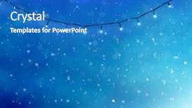  Presentation with winter blue - Presentation theme with holiday background with colored garland background and a teal colored foreground