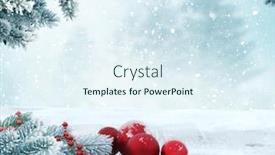  Presentation with new year card - Colorful presentation theme enhanced with holiday-background-with-red-christmas backdrop and a sky blue colored foreground