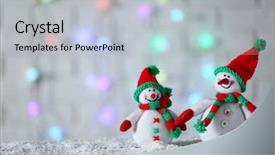  Presentation with snowmen - Presentation with cute snowmen on christmas background background and a light gray colored foreground