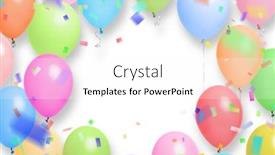  Presentation with confetti - Slide set featuring holiday-balloons-and-confetti-flying background and a white colored foreground