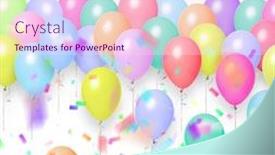  Presentation with balloons - Slide set consisting of holiday-balloons-and-confetti-flying background and a pink colored foreground