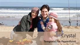  Presentation with family and school - Amazing slides having holiday bbq - family having barbeque on winter backdrop and a  colored foreground