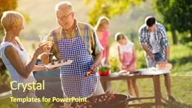  Presentation with barbecue - Amazing presentation design having holiday bbq - happy family having a barbecue backdrop and a tawny brown colored foreground