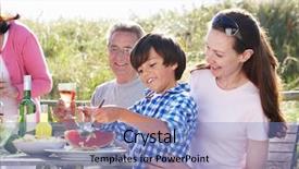  Presentation with indian mother son - Theme enhanced with holiday bbq - mother with son and grandfather background and a  colored foreground