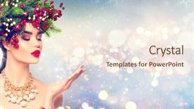  Presentation with christmas magic - Audience pleasing presentation theme consisting of holiday blurred blue background sales backdrop and a cream colored foreground