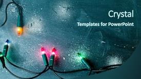  Presentation with blue lights - Cool new presentation with holiday border - christmas lights over dark blue backdrop and a ocean colored foreground