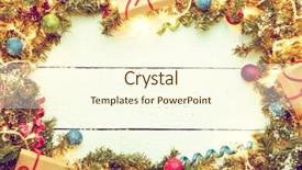  Presentation with gifs christmas - Slide deck consisting of holiday border - christmas spruce branches with gifts background and a cream colored foreground