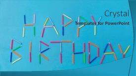  Presentation with party candles - Cool new slide deck with holiday-celebration-and-party-concept backdrop and a teal colored foreground