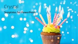  Presentation with party candles - Theme having holiday-celebration-greeting-and-party background and a cyan colored foreground