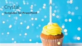  Presentation with birthday celebration - PPT theme featuring holiday-celebration-greeting-and-party background and a light blue colored foreground