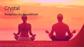  Presentation with serene - Cool new slides with holiday class at resort retreat backdrop and a coral colored foreground