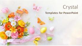  Presentation with holiday - Slide deck with holiday-concept-with-bouquet background and a cream colored foreground