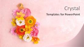  Presentation with pastel pink - Theme with holiday-concept-with-spring-flowers background and a lemonade colored foreground