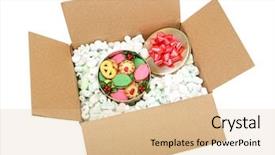  Presentation with delicious christmas cookies - Presentation theme featuring holiday cookies in a box background and a  colored foreground