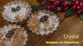  Presentation with powdered - Cool new presentation with holiday-cupcakes-decorated-with-powdered backdrop and a tawny brown colored foreground