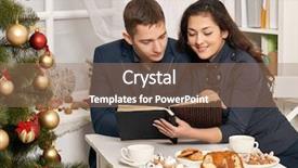  Presentation with romantic christmas - Amazing PPT theme having cookies and talking christmas backdrop and a coral colored foreground