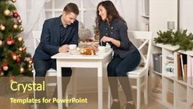  Presentation with romantic christmas - Presentation featuring holiday decoration new year theme background and a coral colored foreground