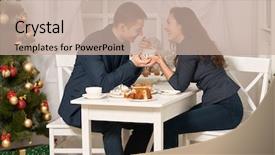  Presentation with romantic christmas - Colorful slide deck enhanced with holiday decoration new year theme backdrop and a mint green colored foreground