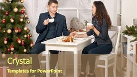  Presentation with romantic christmas - Colorful PPT theme enhanced with holiday decoration new year theme backdrop and a coral colored foreground