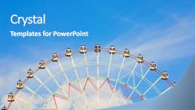  Presentation with ferris wheel - Audience pleasing presentation theme consisting of holiday fair - ferris wheel in park backdrop and a teal colored foreground