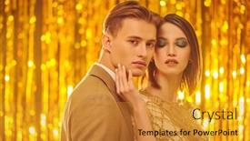  Presentation with shiny gold - Audience pleasing PPT theme consisting of holiday-fashion-portrait backdrop and a gold colored foreground