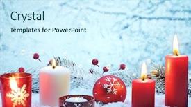  Presentation with christmas candles - Slide deck enhanced with christmas decoration with candles background and a cool aqua colored foreground