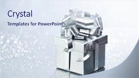  Presentation with holiday blue and silver - Beautiful slides featuring holiday gift on silver background backdrop and a sky blue colored foreground